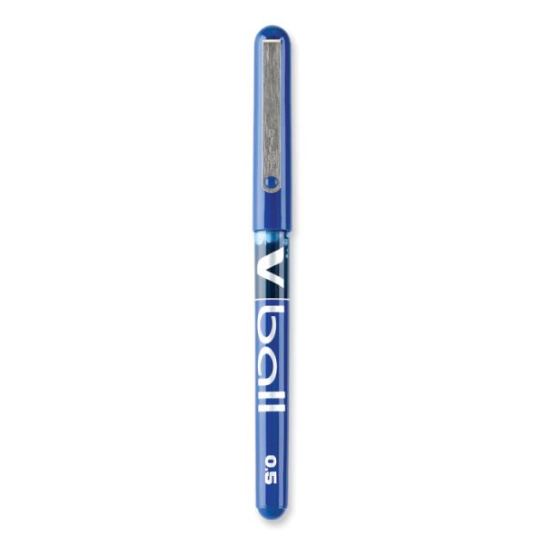 VBall Liquid Ink Roller Ball Pen, Stick, Extra-Fine 0.5 mm, Blue Ink, Blue/Clear Barrel, Dozen - Image 3