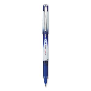 Vball Grip Liquid Ink Roller Ball Pen, Stick, Extra-Fine 0.5 Mm, Blue Ink, Blue/white Barrel, Dozen