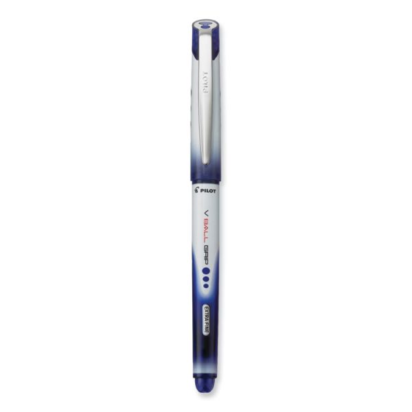 Vball Grip Liquid Ink Roller Ball Pen, Stick, Extra-Fine 0.5 Mm, Blue Ink, Blue/white Barrel, Dozen - Image 3