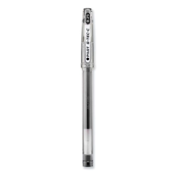 G-TEC-C Ultra Gel Pen, Stick, Extra-Fine 0.4 mm, Black Ink, Clear/Black Barrel, Dozen - Image 2