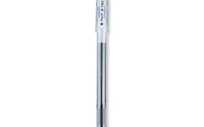 G-TEC-C Ultra Gel Pen, Stick, Extra-Fine 0.4 mm, Blue Ink, Clear/Blue Barrel, Dozen