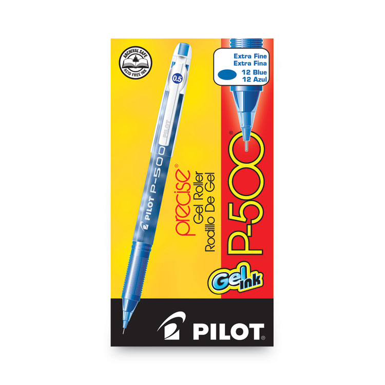 Precise P-500 Gel Pen, Stick, Extra-Fine 0.5 Mm, Blue Ink, Blue Barrel, Dozen - Image 2