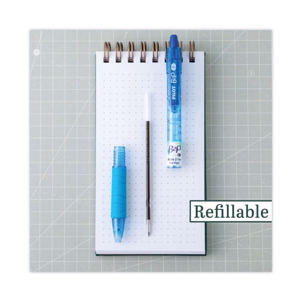 B2P Bottle-2-Pen Recycled Ballpoint Pen, Retractable, Medium 1 mm, Assorted Ink Colors, Translucent Blue Barrel, 36/Pack - Image 4