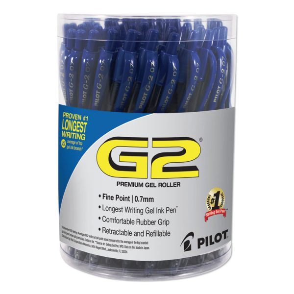 G2 Premium Gel Pen Convenience Pack, Retractable, Fine 0.7 mm, Blue Ink, Smoke/Blue Barrel, 36/Pack - Image 2