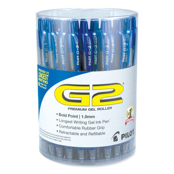 G2 Premium Gel Pen Convenience Pack, Retractable, Bold 1 mm, Blue Ink, Smoke/Blue Barrel, 36/Pack - Image 2