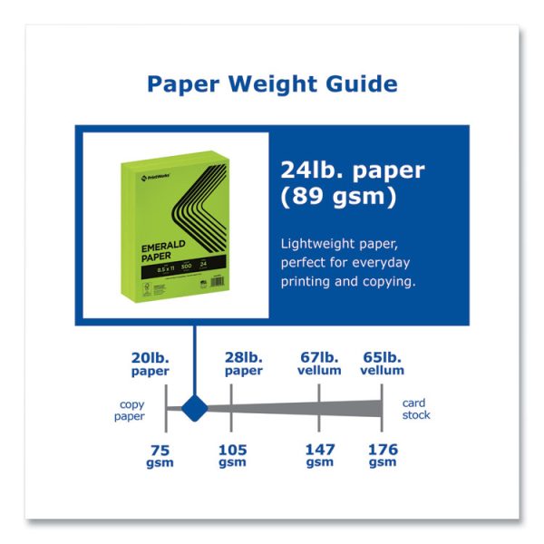 Color Paper, 24 lb Text Weight, 8.5 x 11, Emerald Green, 500/Ream - Image 2