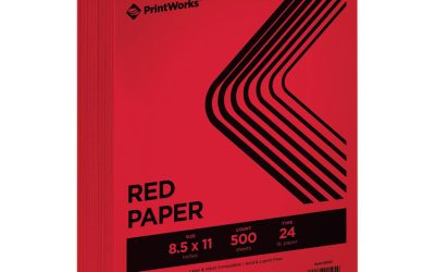 Color Paper, 24 lb Text Weight, 8.5 x 11, Red, 500/Ream