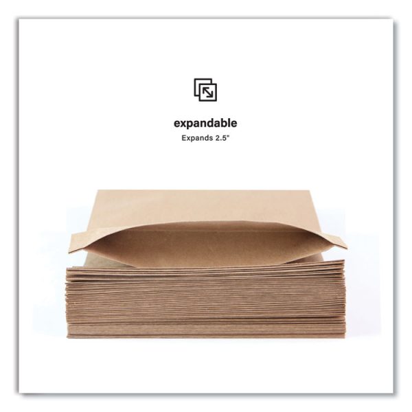 Expandable Mailer, Self-Adhesive Closure, 13.5 x 15.37 x 2.5, Kraft, 250/Carton - Image 3
