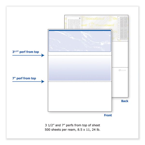 Security Business Checks, 11 Features, 8.5 X 11, Blue Marble Top, 500/ream - Image 4