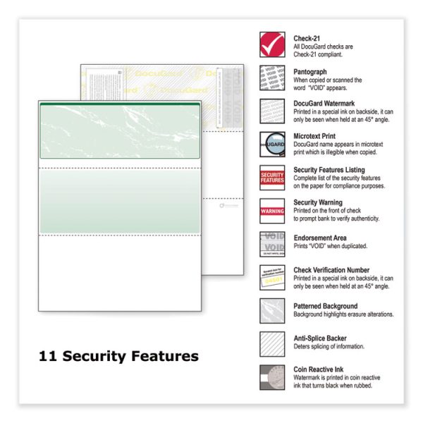 Standard Security Check, 11 Features, 8.5 X 11, Green Marble Top, 500/ream - Image 4