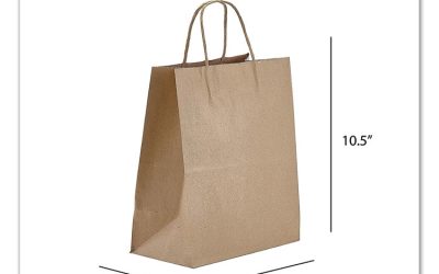 Kraft Paper Bags, Tempo, 8 X 4.75 X 10.5, Natural, 250/carton