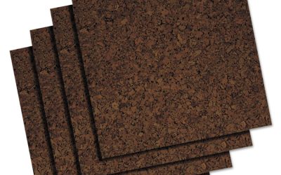 Cork Panel Bulletin Board, 12 x 12, Brown, 4 Panels/Pack