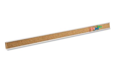Bulletin Bar I, 36 x 1, Brown Surface, Silver Aluminum Frame