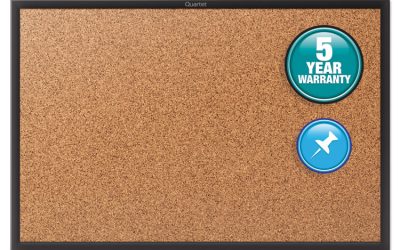 Classic Series Cork Bulletin Board, 24 x 18, Tan Surface, Black Aluminum Frame