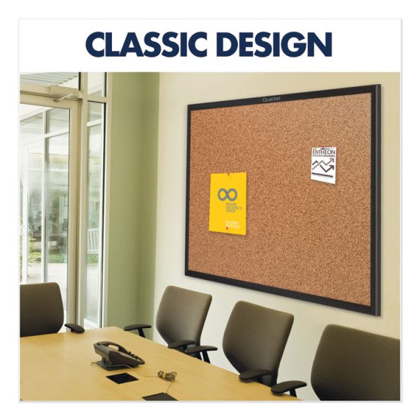 Classic Series Cork Bulletin Board, 24 x 18, Tan Surface, Black Aluminum Frame - Image 3