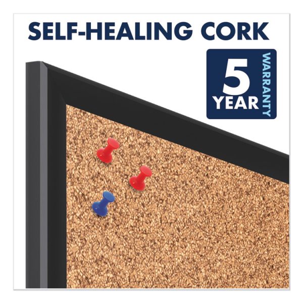 Classic Series Cork Bulletin Board, 36 x 24, Tan Surface, Black Aluminum Frame - Image 4
