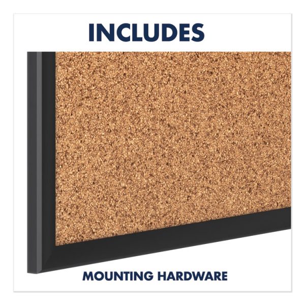 Classic Series Cork Bulletin Board, 36 x 24, Tan Surface, Black Aluminum Frame - Image 8