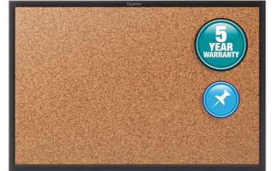 Classic Series Cork Bulletin Board, 48 x 36, Tan Surface, Black Aluminum Frame