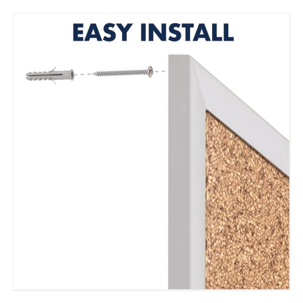 Classic Series Cork Bulletin Board, 60 x 36, Tan Surface, Silver Anodized Aluminum Frame - Image 7