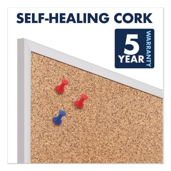 Classic Series Cork Bulletin Board, 96 x 48, Tan Surface, Silver Anodized Aluminum Frame - Image 4