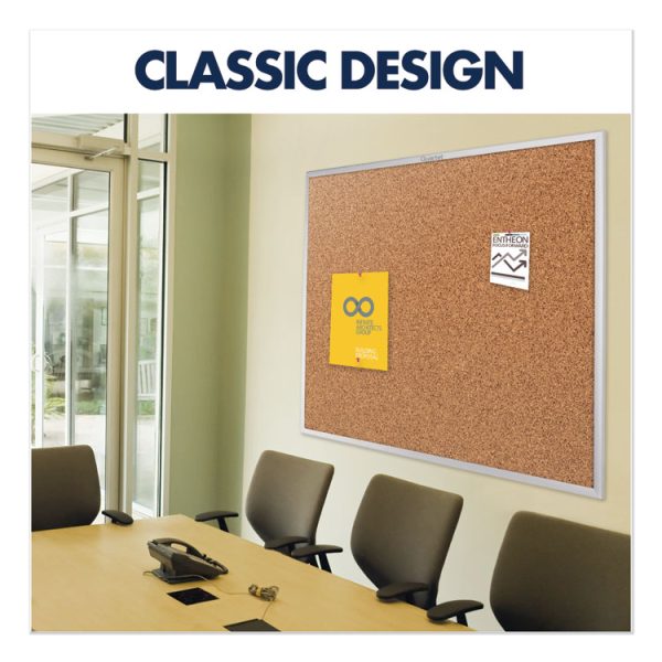 Classic Series Cork Bulletin Board, 96 x 48, Tan Surface, Silver Anodized Aluminum Frame - Image 3