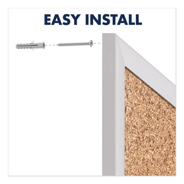 Classic Series Cork Bulletin Board, 96 x 48, Tan Surface, Silver Anodized Aluminum Frame - Image 7