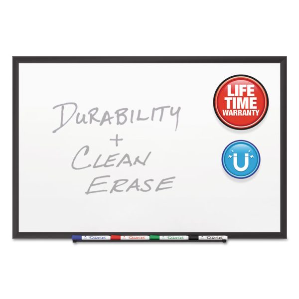 Classic Series Porcelain Magnetic Dry Erase Board, 48 x 36, White Surface, Black Aluminum Frame - Image 2