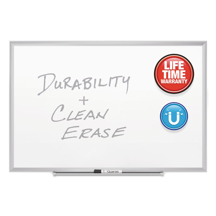 Classic Series Porcelain Magnetic Dry Erase Board, 60 x 36, White Surface, Silver Aluminum Frame - Image 2