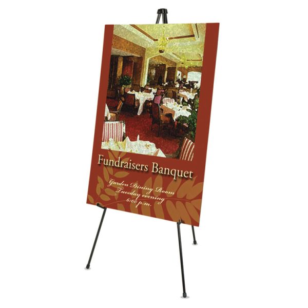 Heavy-Duty Adjustable Instant Easel Stand, 25" To 63" High, Steel, Black - Image 2