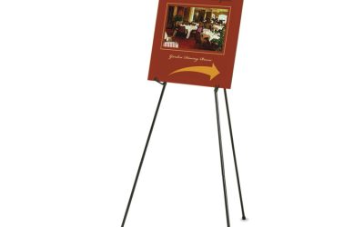 Heavy-Duty Adjustable Instant Easel Stand, 25″ To 63″ High, Steel, Black