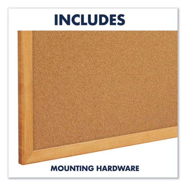 Classic Series Cork Bulletin Board, 36 x 24, Tan Surface, Oak Fiberboard Frame - Image 8