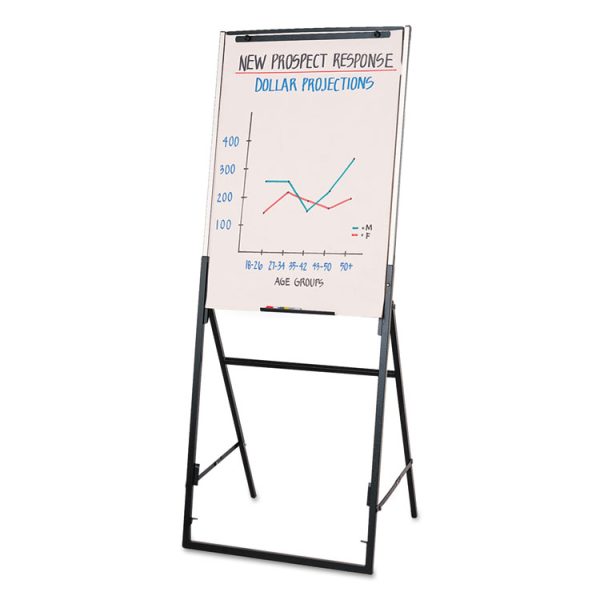 Futura Dry Erase Presentation Easel, 26 x 35, White Surface, Black Steel Frame - Image 2