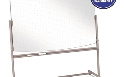Total Erase Reversible Mobile Presentation Easel, Large, 72 x 48, White Surface, Neutral/Beige Steel Frame