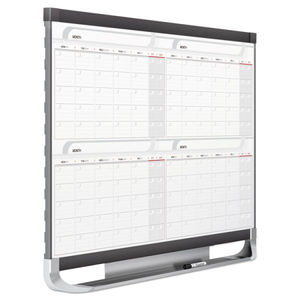 Prestige 2 Magnetic Total Erase Four-Month Calendar, 36 x 24, White Surface, Graphite Fiberboard/Plastic Frame - Image 4