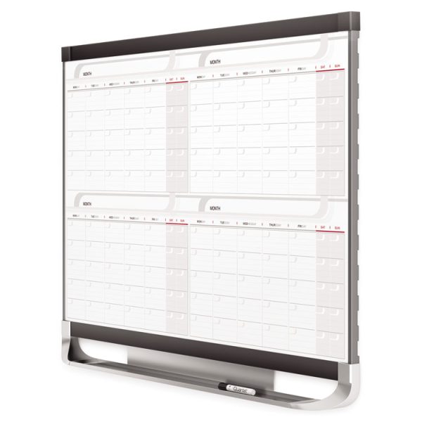 Prestige 2 Magnetic Total Erase Four-Month Calendar, 48 x 36, White Surface, Graphite Fiberboard/Plastic Frame - Image 3