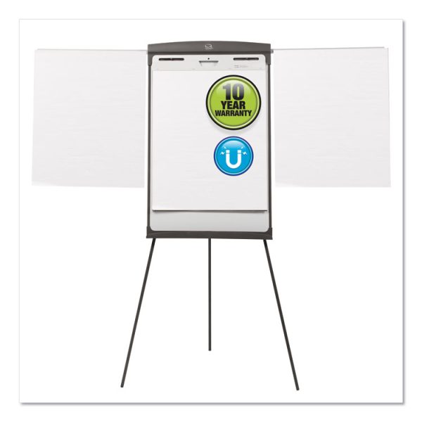 Magnetic Dry Erase Easel, 27 x 35, Graphite Surface, Graphite Plastic Frame - Image 2