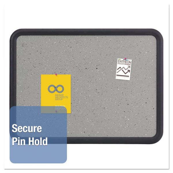 Contour Granite Board, 36 x 24, Granite Gray Surface, Black Plastic Frame - Image 2