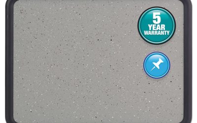 Contour Granite Board, 48 x 36, Granite Gray Surface, Black Plastic Frame