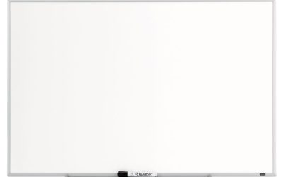 Dry Erase Board, 36 x 24, Melamine White Surface, Silver Aluminum Frame
