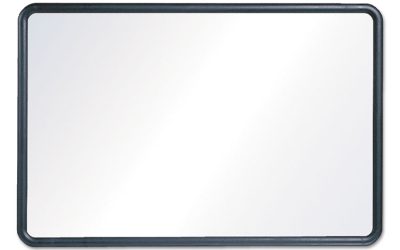 Contour Dry Erase Board, 24 x 18, Melamine White Surface, Black Plastic Frame