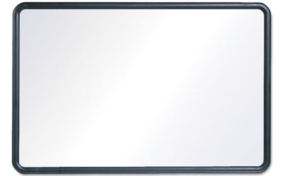 Contour Dry Erase Board, 48 x 36, Melamine White Surface, Black Plastic Frame
