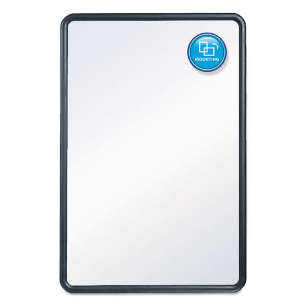 Contour Dry Erase Board, 48 x 36, Melamine White Surface, Black Plastic Frame - Image 3