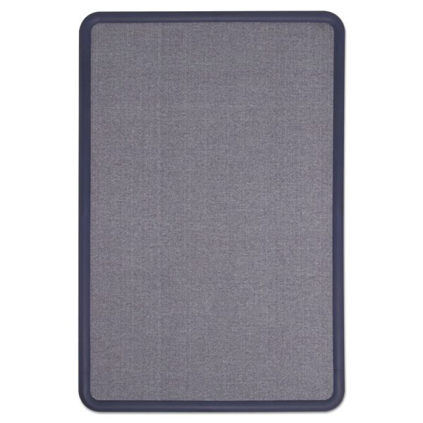 Contour Fabric Bulletin Board, 36 x 24, Light Blue Surface, Navy Blue Plastic Frame - Image 8