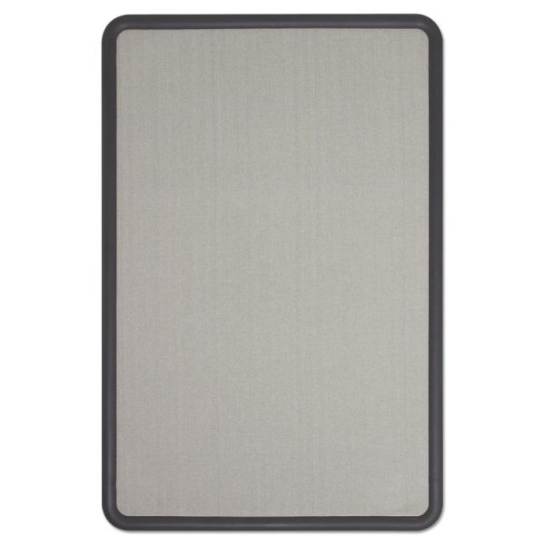 Contour Fabric Bulletin Board, 48 X 36, Gray Surface, Black Plastic Frame - Image 6