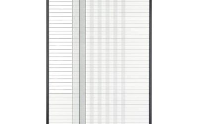 Employee In/Out Board System, Up to 36 Employees, 24 x 36, Porcelain White/Gray Surface, Black Aluminum Frame
