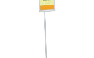 Designer Sign Stand, Silver Aluminum Frame, 11 X 17