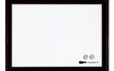 Home Decor Magnetic Dry Erase Board, 23 x 17, White Surface, Black Wood Frame