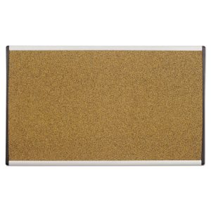 ARC Frame Cubicle Cork Board, 24 x 14, Tan Surface, Silver Aluminum Frame