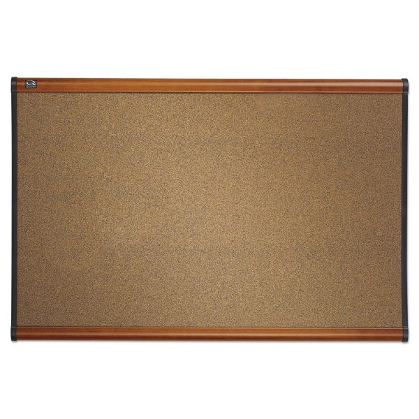 Prestige Colored Cork Bulletin Board, 36 x 24, Brown Surface, Light Cherry Fiberboard/Plastic Frame - Image 6