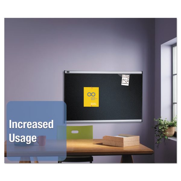 Prestige Embossed Foam Bulletin Board, 36 x 24, Black Surface, Silver Aluminum Frame - Image 4